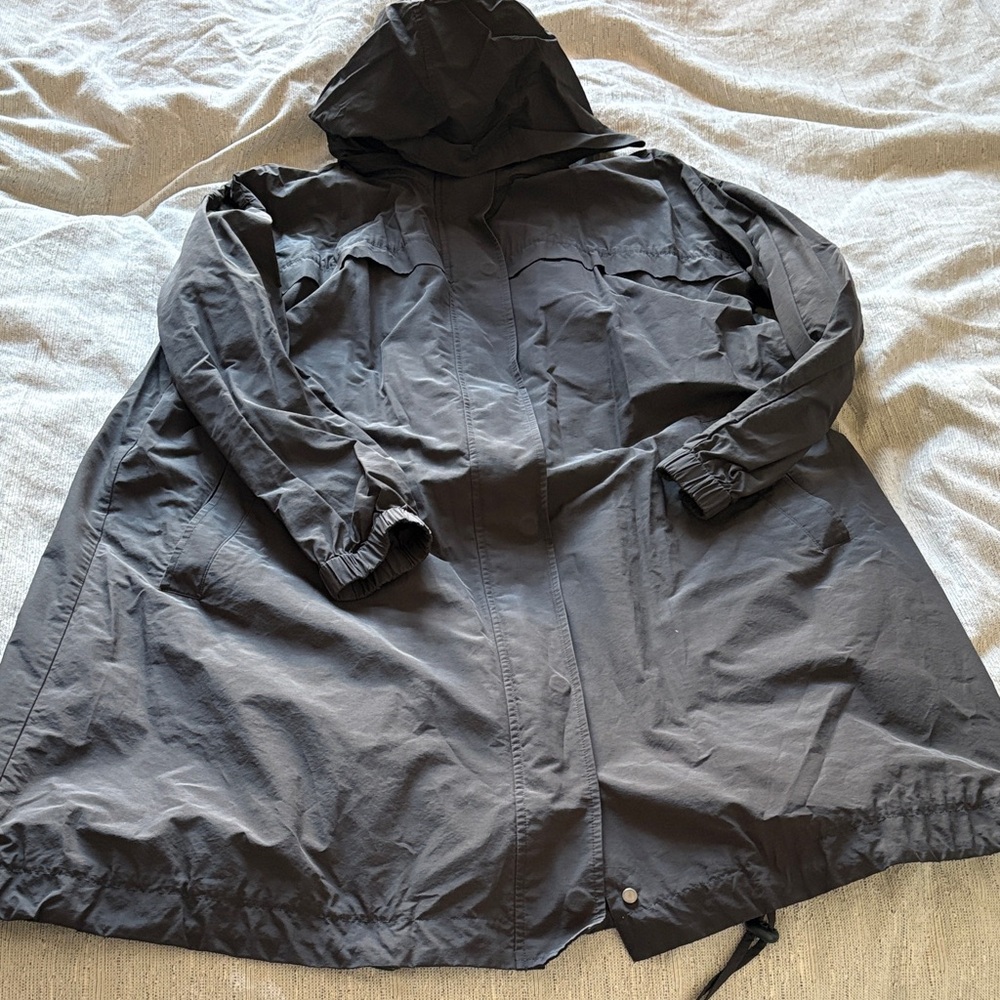 Eileen Fisher Zip Hood Midi Windbreaker